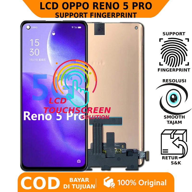 LCD TOUCHSCREEN OPPO RENO 5 PRO ORIGINAL SUPPORT FINGERPRINT GARANSI