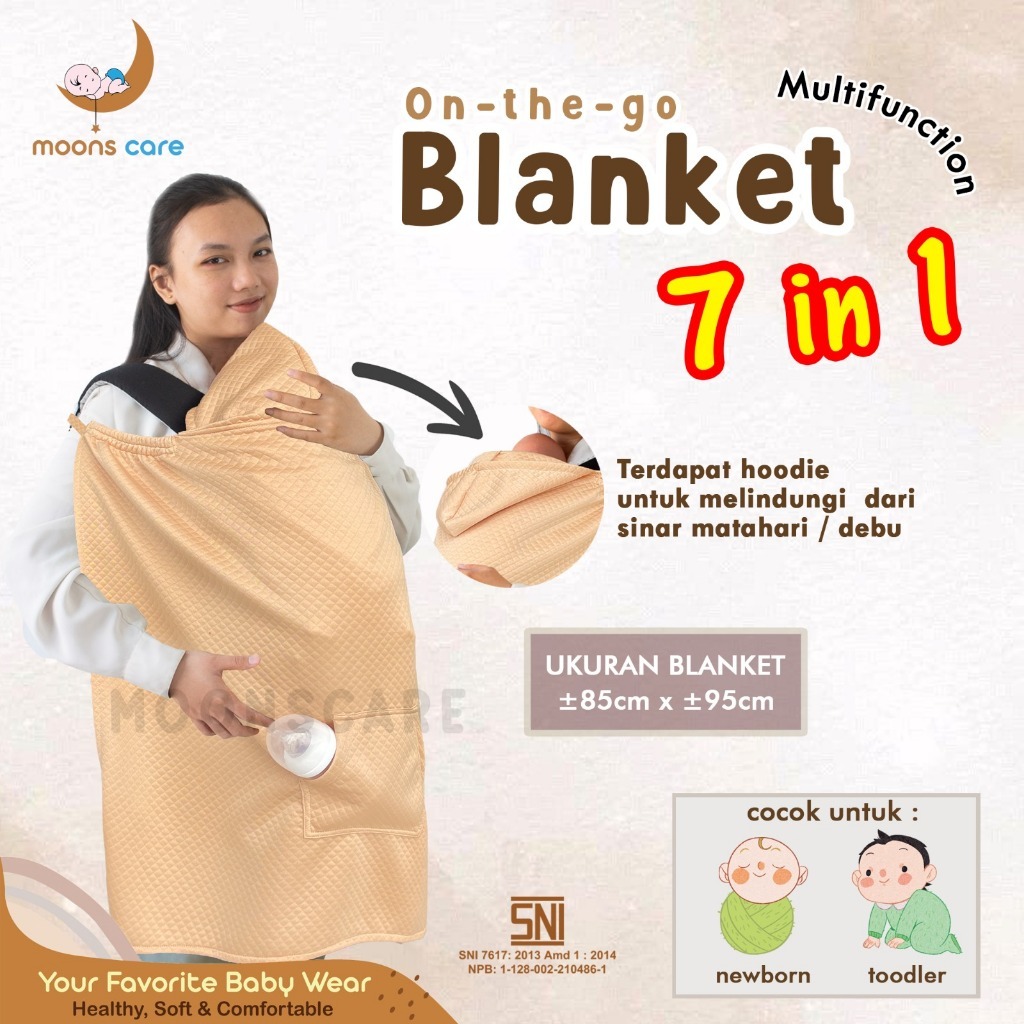 New Moonscare Blanket on the go 7in1 Double sides EXTRA SAKU Selimut travel selimut on the go selimu