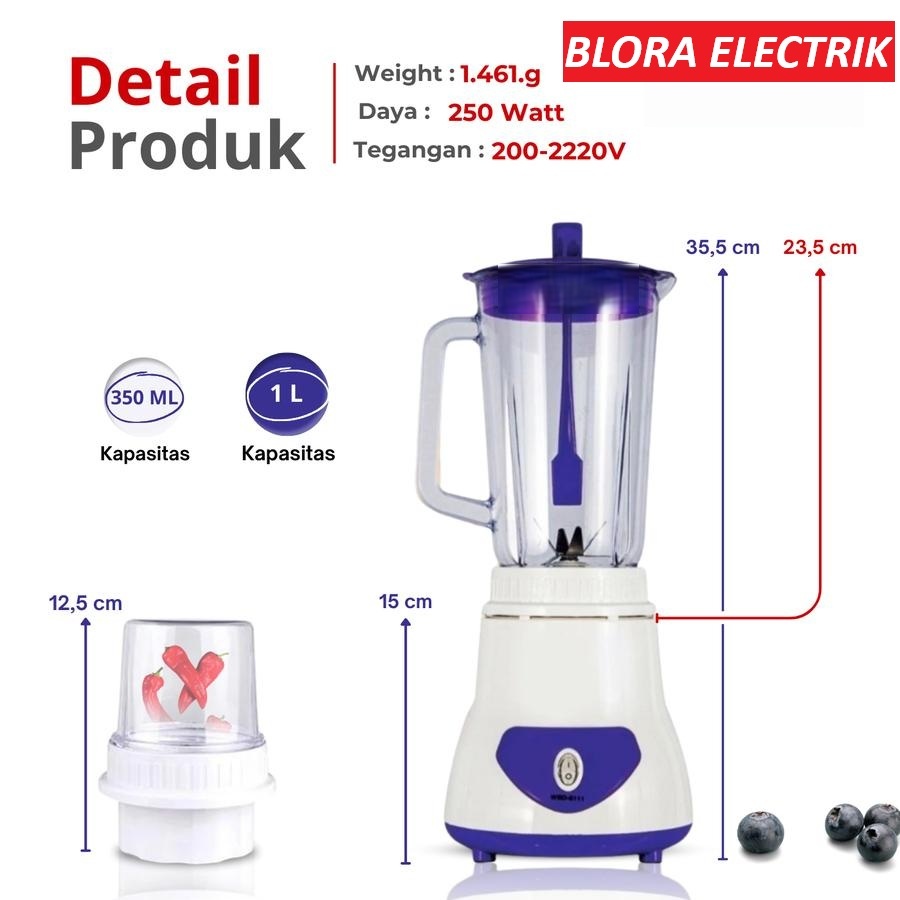 Blender Welhome WBD-6111  Blender Plastik Juice dan Bumbu Bergaransi Resmi