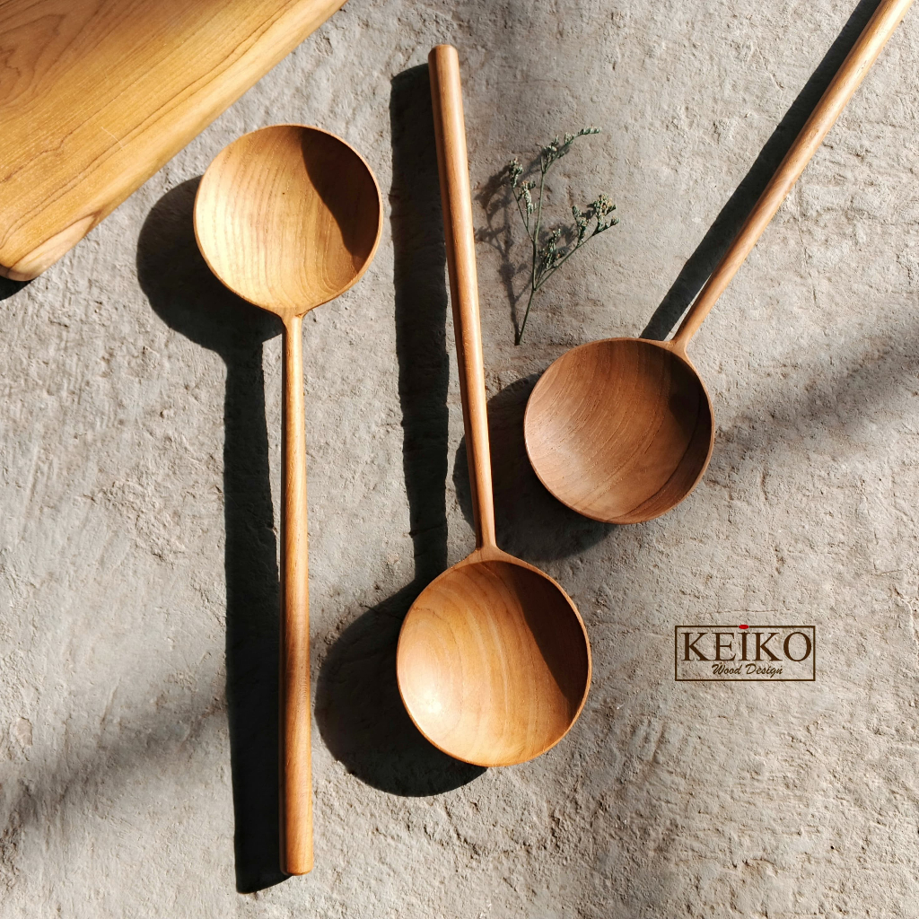 Sendok jati | Spatula jati | Spatula kayu jati | Spatula wajan teflon | Spatula bulat | Spatula kayu