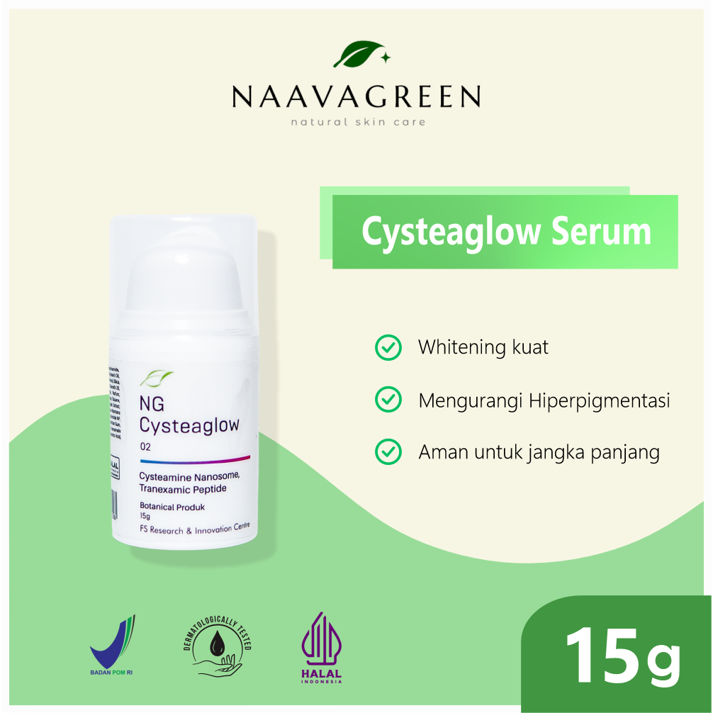 Naavagreen Cysteaglow Serum - SERUM PENCERAH - SERUM DARK SPOT - ANTI FLEK - Serum Wajah Naavagreen