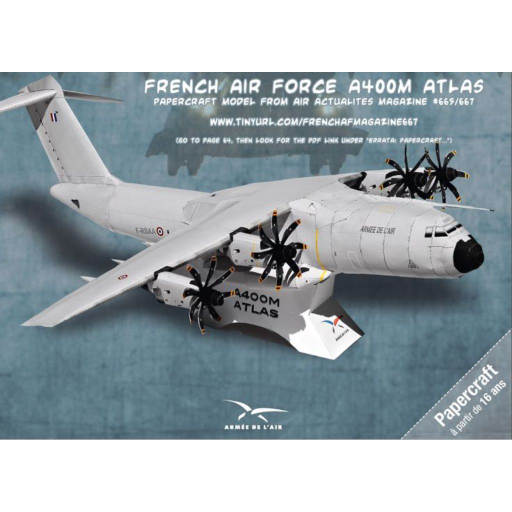 Lembaran pola papercraft Pesawat Airbus Atlas A400M (3OP-A21)