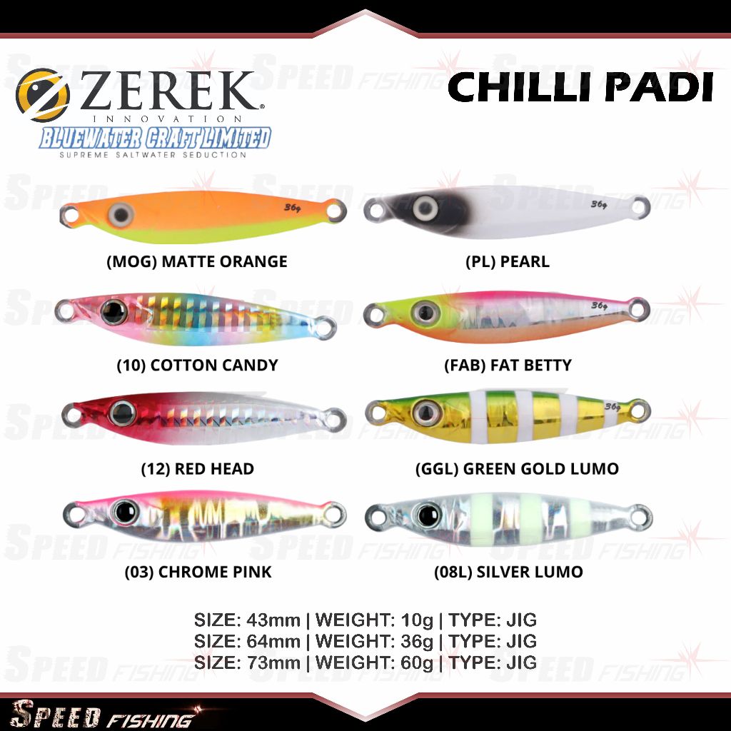 Metal Jig Zerek Chilli Padi Tungsten