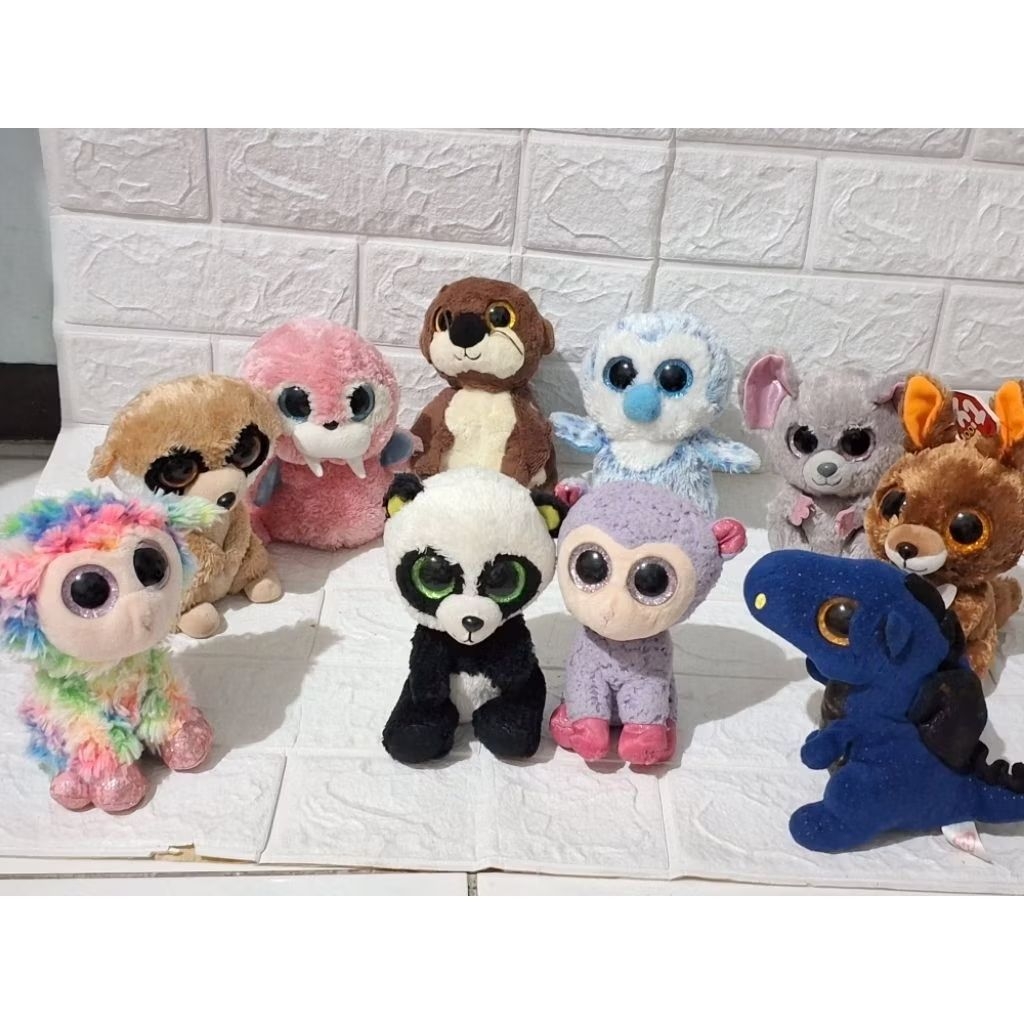 boneka hewan binatang mata gliter kilap blink lucu owl tikus domba naga kiwi panda kelinci berang ty