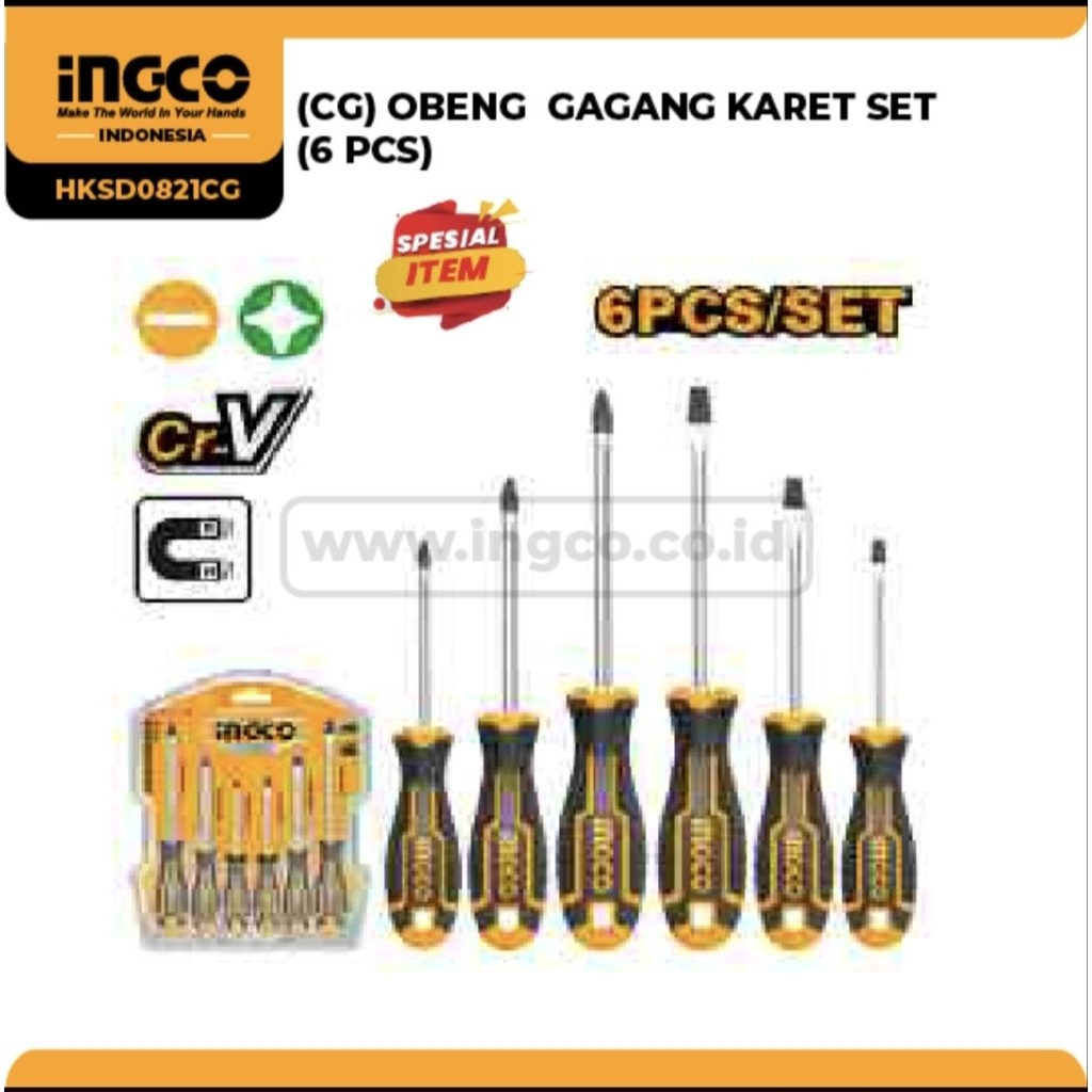OBENG GG.KARET SET (6 PCS) INGCO