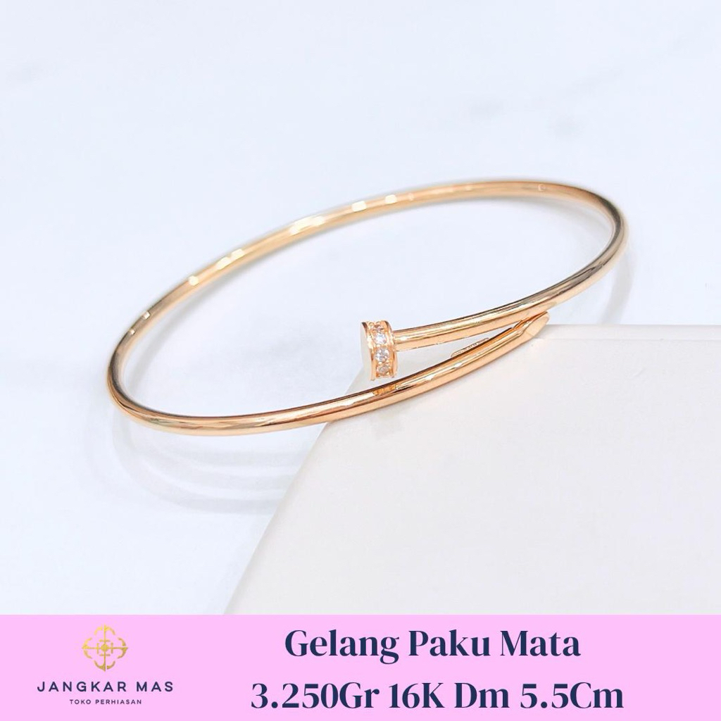 GELANG EMAS VRS PAKU BANGLE MT AD PUTIH BERAT 3.250GR KADAR 16K
