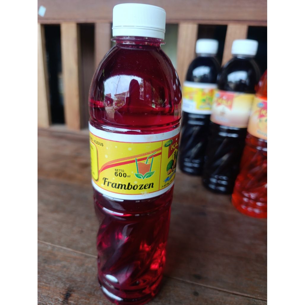 

Syrup sirup manis KAJ asli rasa framboz frambozen 600ml merah kental aroma segar manis sehat dari gula asli berkualitas bagus murah