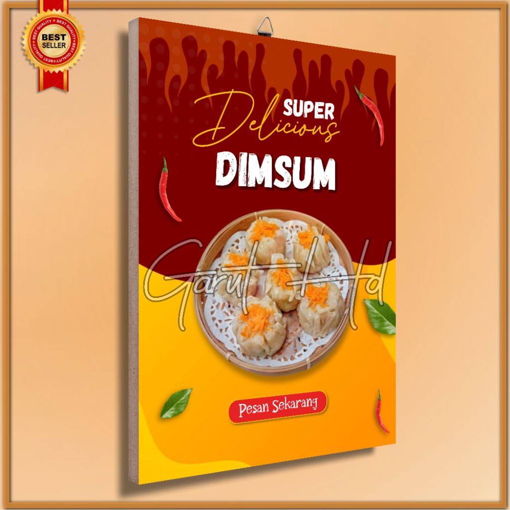 Hiasan Dinding Poster Kayu Menu Makanan Jajanan Kekinian Poster Mie Jebew Sosis Bakar Batagor Siomay