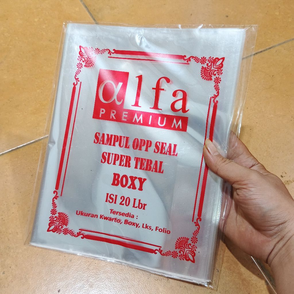 

1 Pak Sampul Buku Tulis Plastik OPP TEBAL Isi 20 Lembar ALFA ( Pakai Lem Perekat )