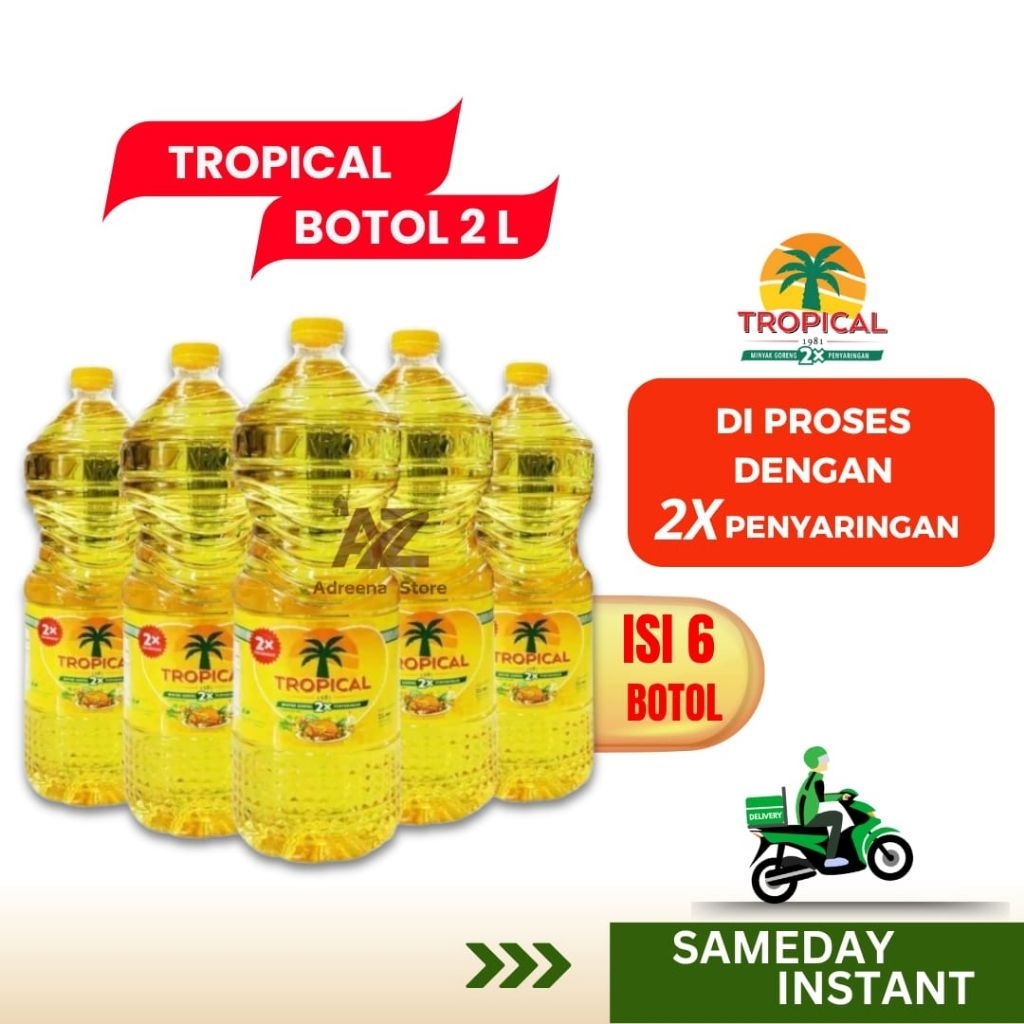 

Minyak Tropical 2L Minyak Goreng Tropical 1 krat isi 6 Botol
