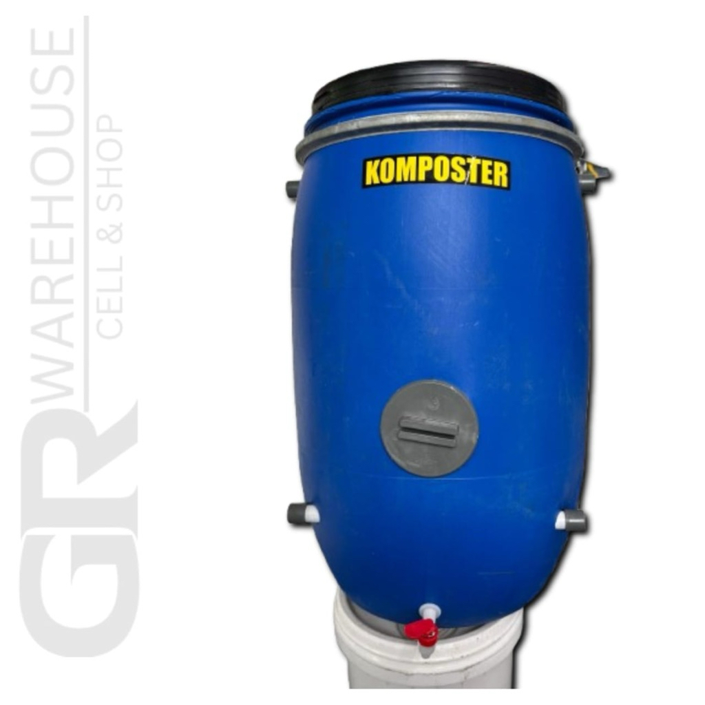 Komposter Tong Drum 120 Liter Tempat Pengolahan Sampah Rumahan Sampah Organik