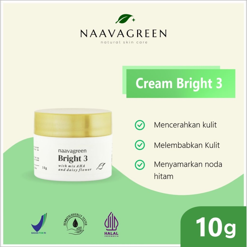NAAVAGREEN Cream Bright 3 - Krim Pagi Pencerah
