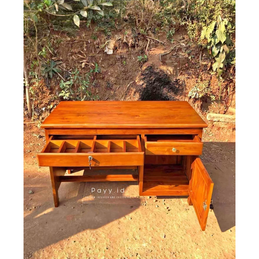 Meja kasir kayu jati Meja kasir minimalis jati Meja kasir kayu jati harga murah