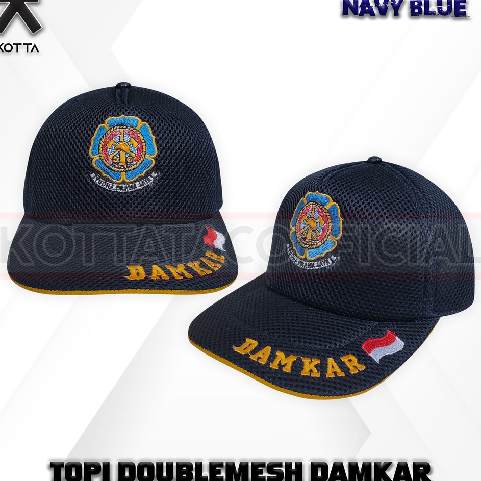 Terlaris TOPI JALA DAMKAR NAVY  TOPI JARING DAMKAR LOGO  TOPI DAMKAR BORDIR LAMBANG