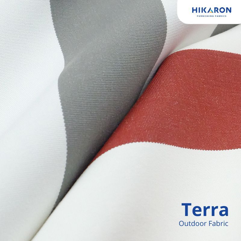 RB Terra : Kain Hikaron Outdoor/Kain Canvas Salur Waterproof/Kain Pelapis Sofa Tahan Air/Kain Kursi