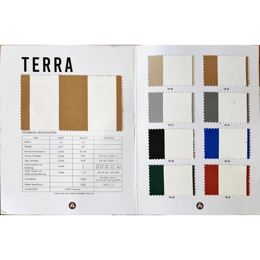 Terra : Kain Hikaron Outdoor/Kain Canvas Salur Waterproof/Kain Pelapis Sofa Tahan Air/Kain Kursi