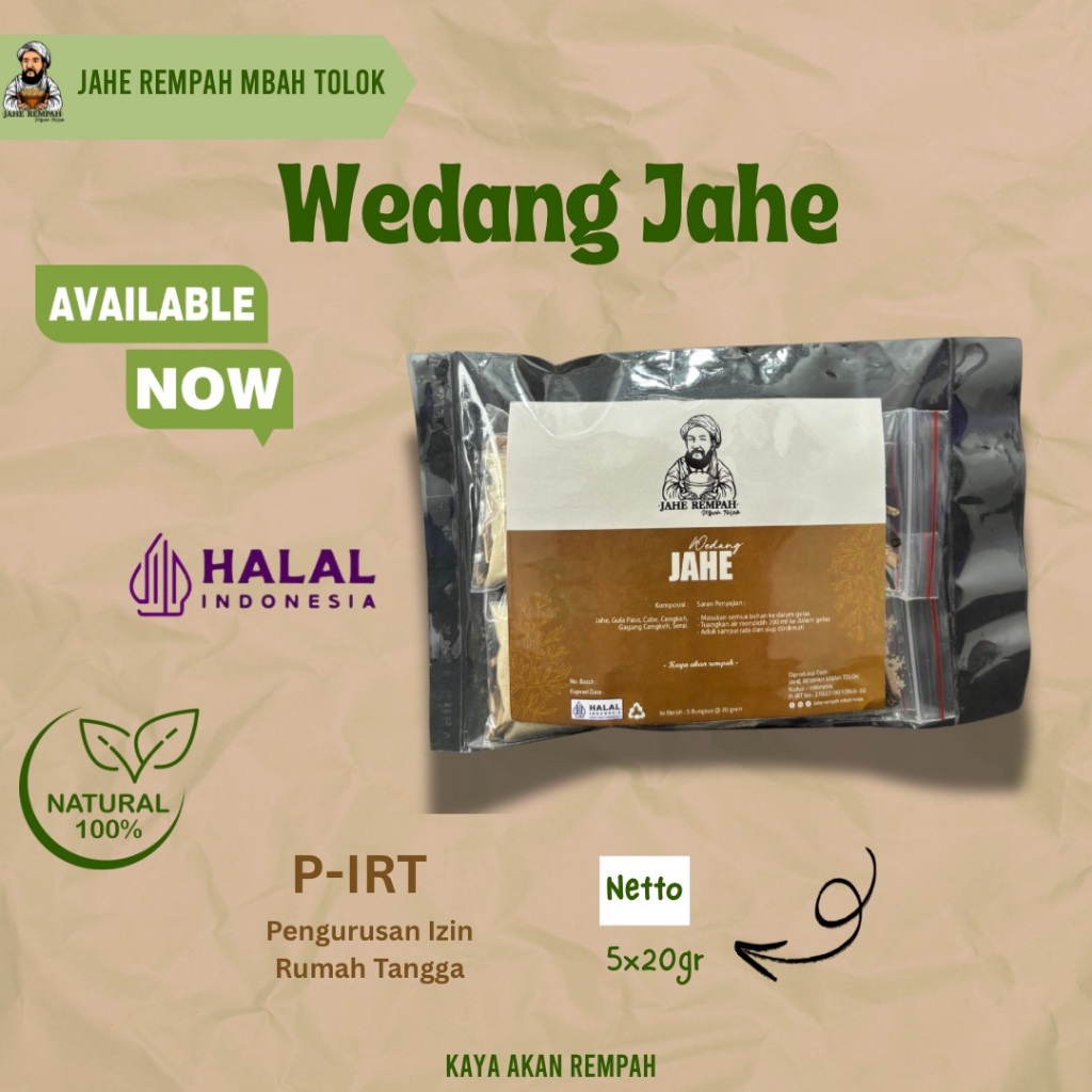 

WEDANG JAHE KEMASAN BUBUK UNTUK MENGHANGATKKAN TUBUH