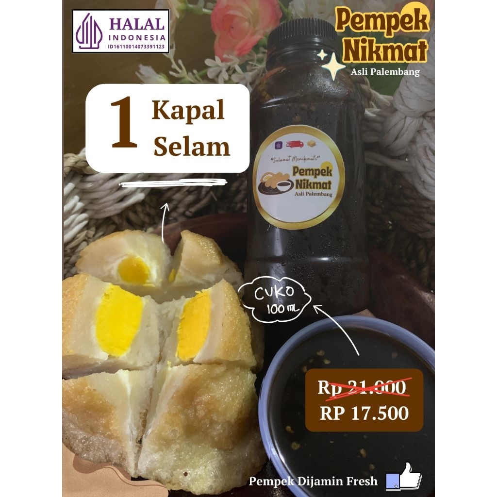 

1 Pempek Kapal Selam + cuko 100 ml - Asli Palembang [Pempek Nikmat]