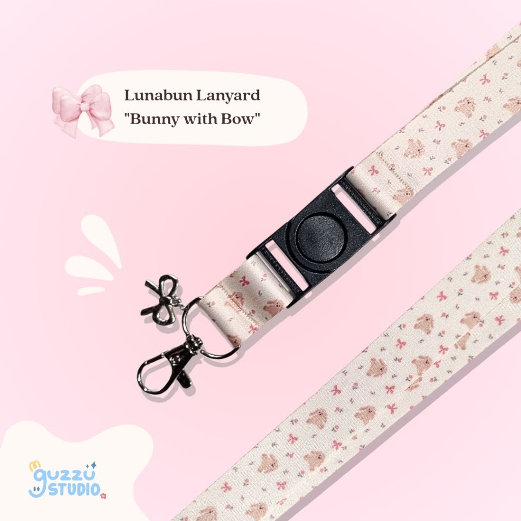 

Lanyard Lunabun Coquette Bunny Ribbon Lucu Card Holder