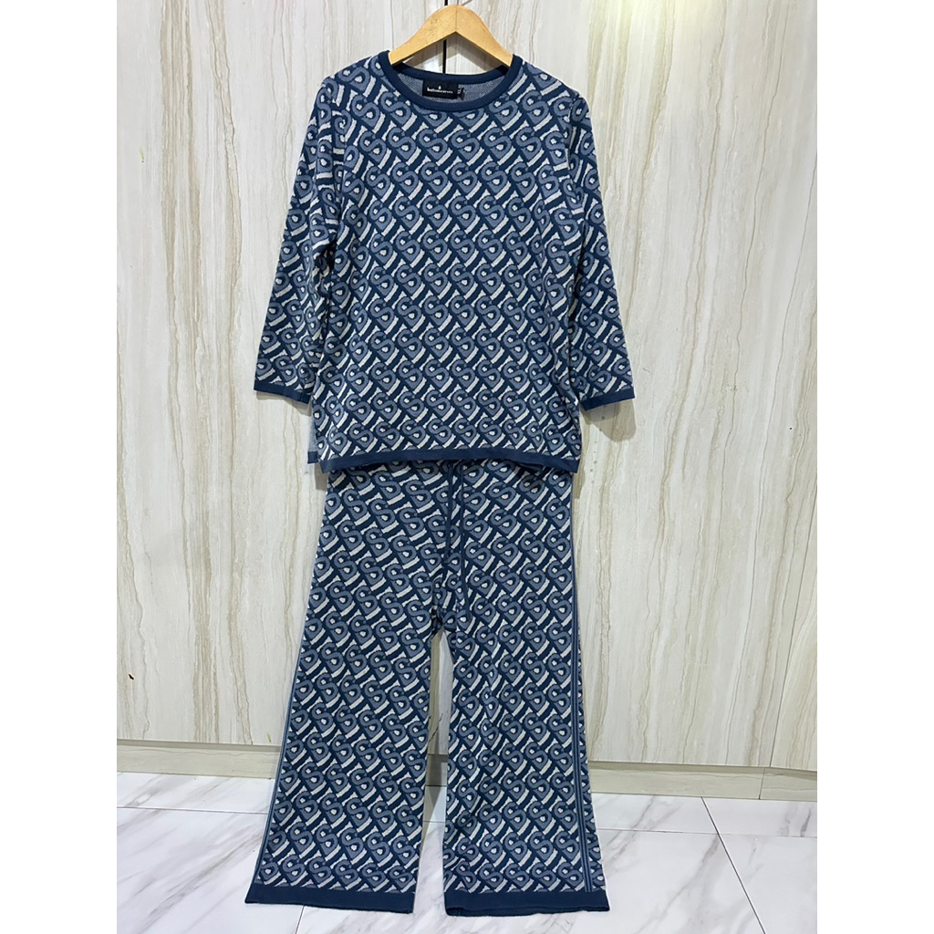 buttonscarves oneset bimu monogram preloved bimu knit top buttonscarves