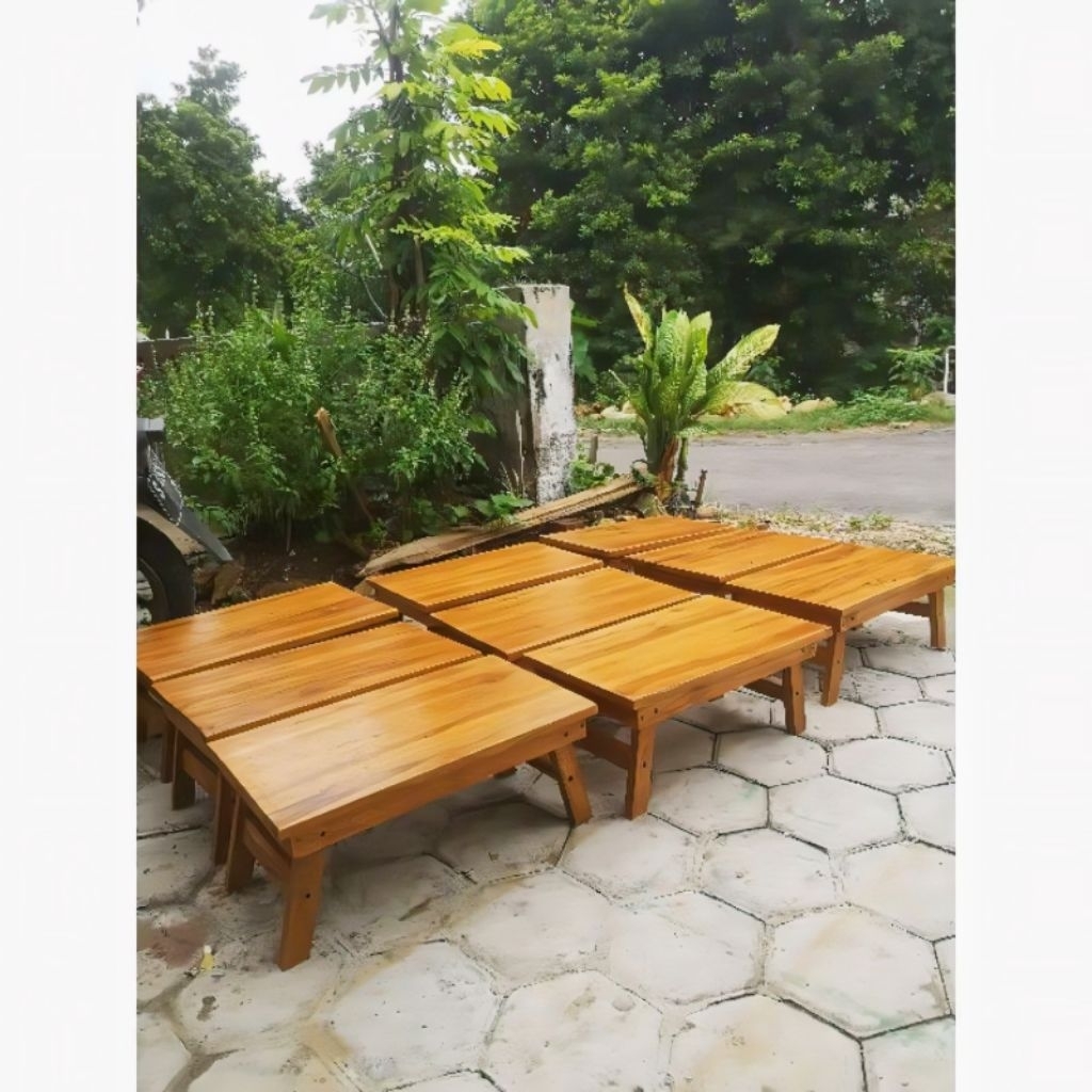 MEJA LESEHAN MEJA LIPAT KAYU JATI MEJA NGAJI MEJA BELAJAR DAMPAR KAYU JATI