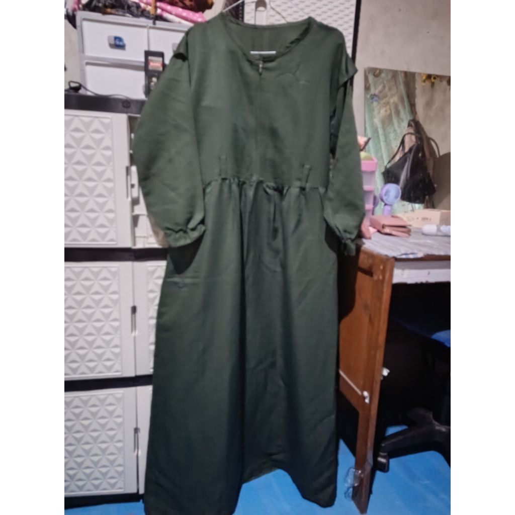 gamis wanita ijo army (prelove)