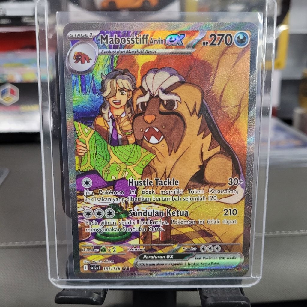 Kartu Pokemon TCG Kehadiran Juara Mabosstiff Arvin Ex sv10s Super Art Rare (SAR)