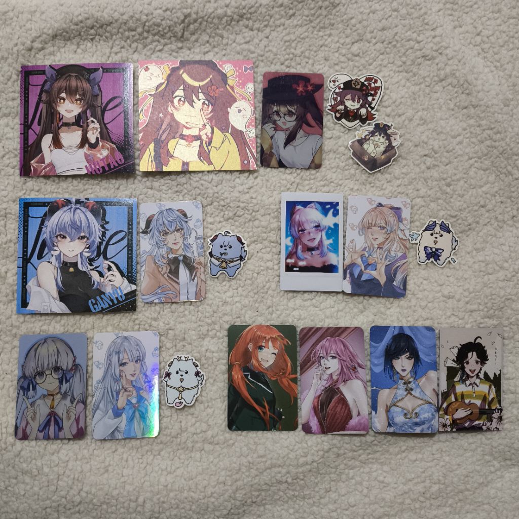 [preloved] genshin impact fanmerch photocard pc kokomi nilou hutao ayaka ganyu yae miko yelan venti