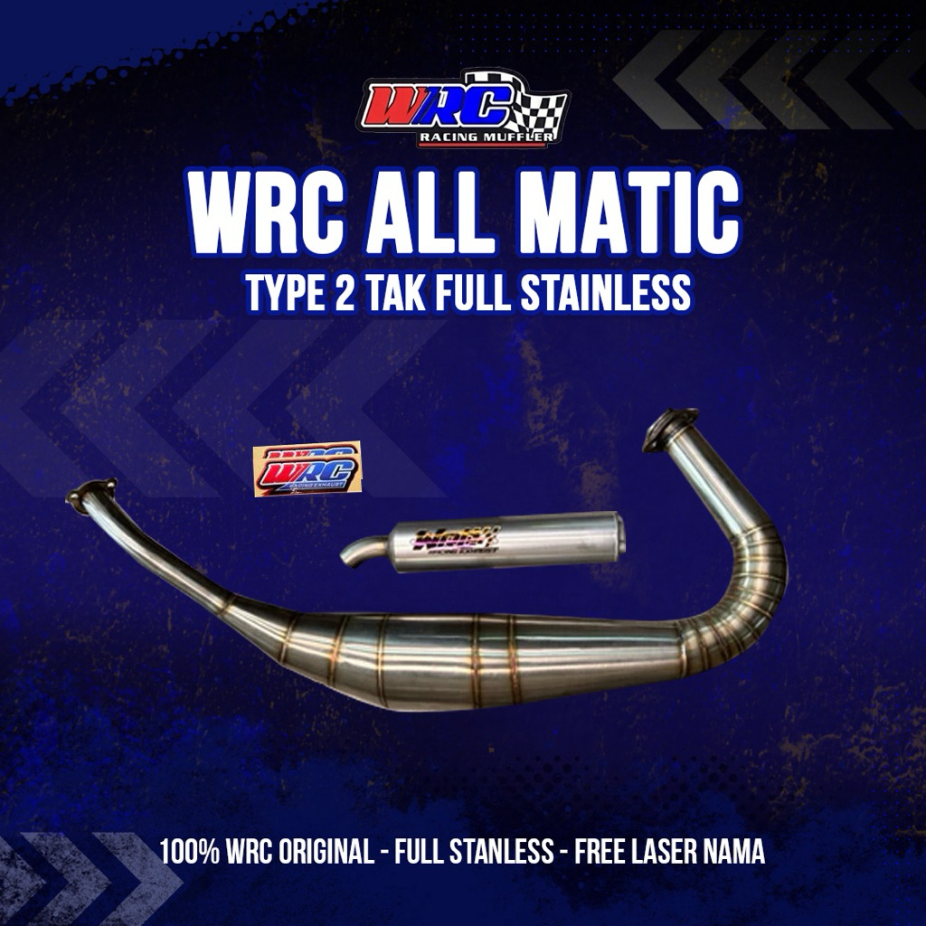 WRC KNALPOT TYPE 2 TAK FULL STAINLESS FREE REQUEST 100% WRC ORIGINAL / FREE LASER NAMA / FREE REQUES