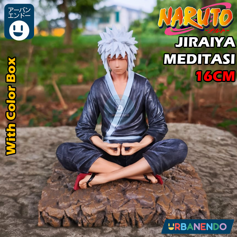Action Figure Jiraiya Meditasi 16cm Naruto Figur Patung Statue Mainan Kakashi Sasuke Pajangan Hokage