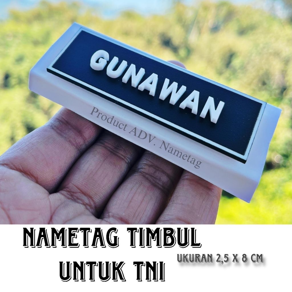 

NAMETAG TIMBUL TNI - Papan Nama TNI ukuran 2,5 x 8 cm