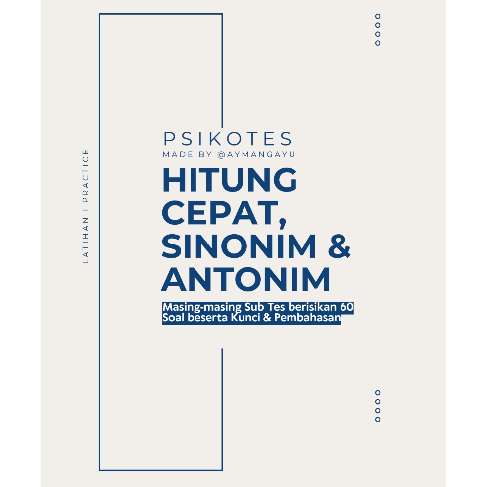 

KODE C84K PAKET HITUNG CEPAT SINONIM ANTONIM A4