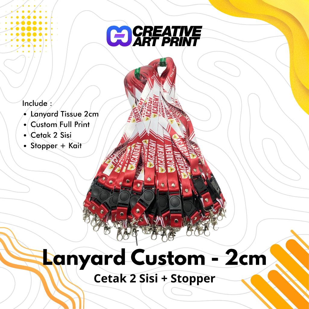 

Lanyard Custom | Tali Name Tag Full Print 2 Sisi 2 cm