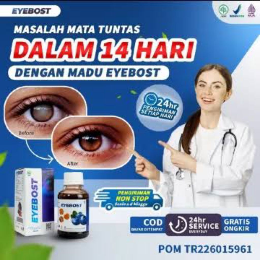EYEBOST Madu Atasi Mata Minus Glaukoma - Madu Eyebost Original Vitamin Mata Perih