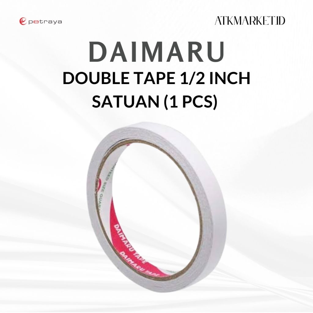 

Double Tape Daimaru 1/2 Inch Satuan (1 Pcs) - Double Tape Double Tape Kertas Double Tape Super Kuat Double Tape Daimaru 12mm Double Tape 1/2 Inch Daimaru 1/2 Inch Double Tape 1/2 Inch