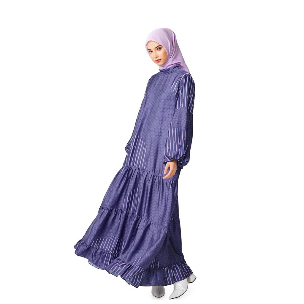 Nada Puspita Vacanza Tiered Dress Navy L