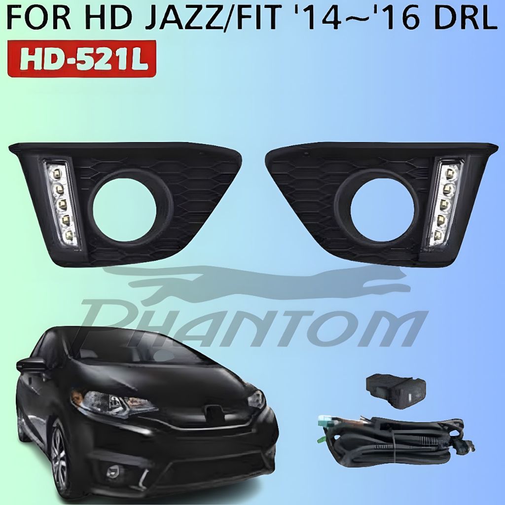Lampu Led Drl Bumper Depan Mobil Honda Jazz new gk5 / fit 2014 2015 2016 2017 Model Original type Rs