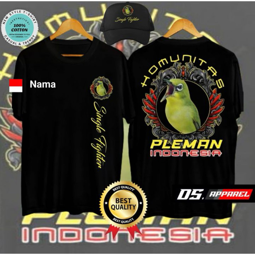 TSHIRT/KAOS KOMUNITAS PLEMAN INDONESIA PLECI MANIA BONUS TOPI
