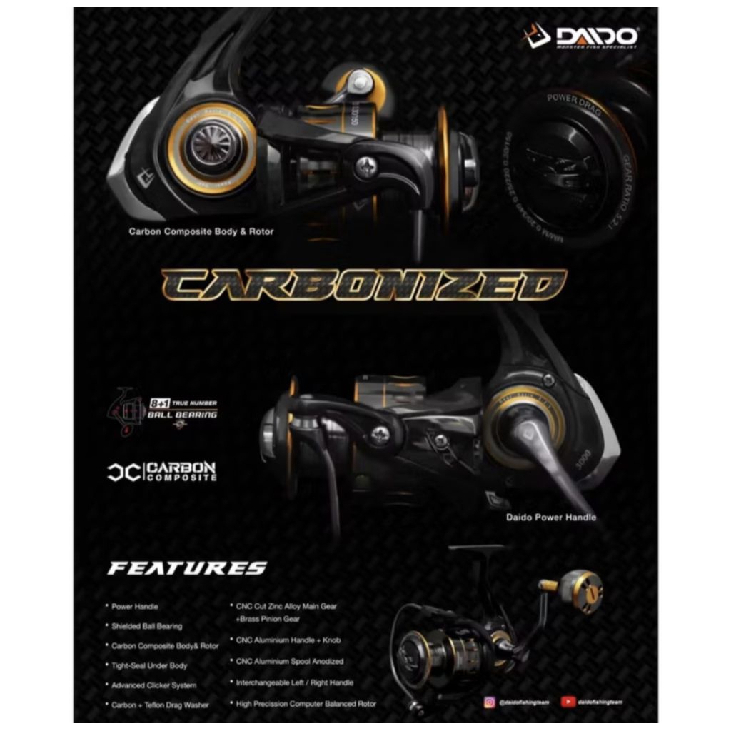 Reel Daido Carbonized Power Handle