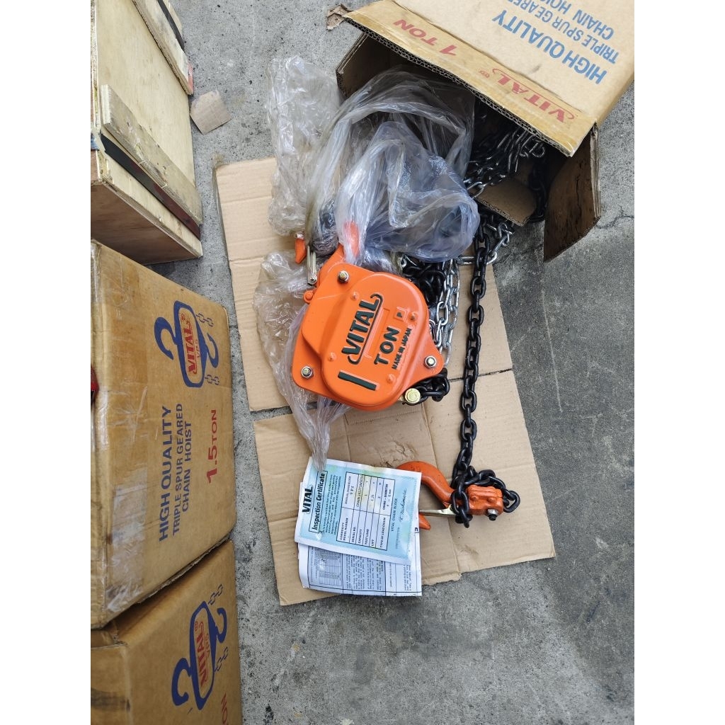 Chain block 1 ton x 15 meter vital katrol takel 1 ton x 15 meter vital
