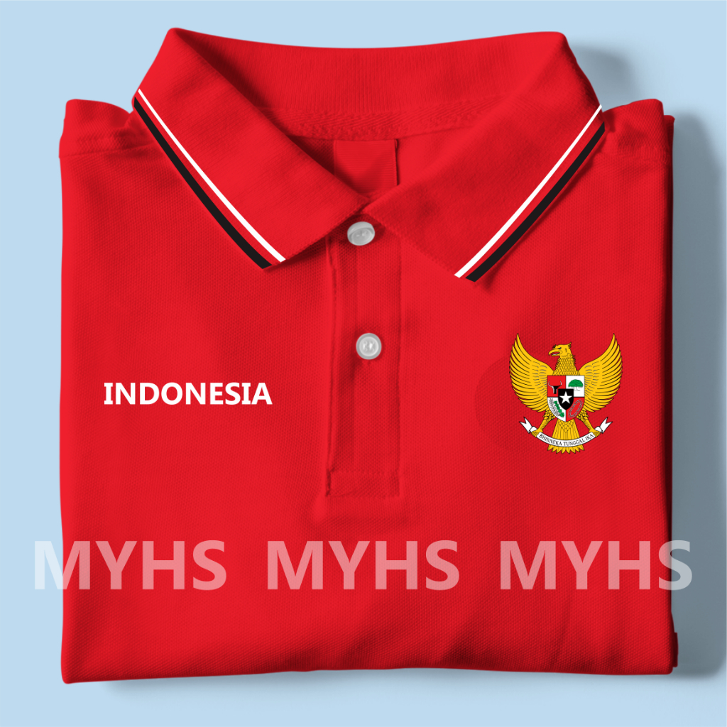 POLO GARUDA INDONESIA - POLO SHIRT BAJU KAOS JERSEY BOLA TIMNAS HUT RI KEMERDEKAAN REPUBLIK INDONESI