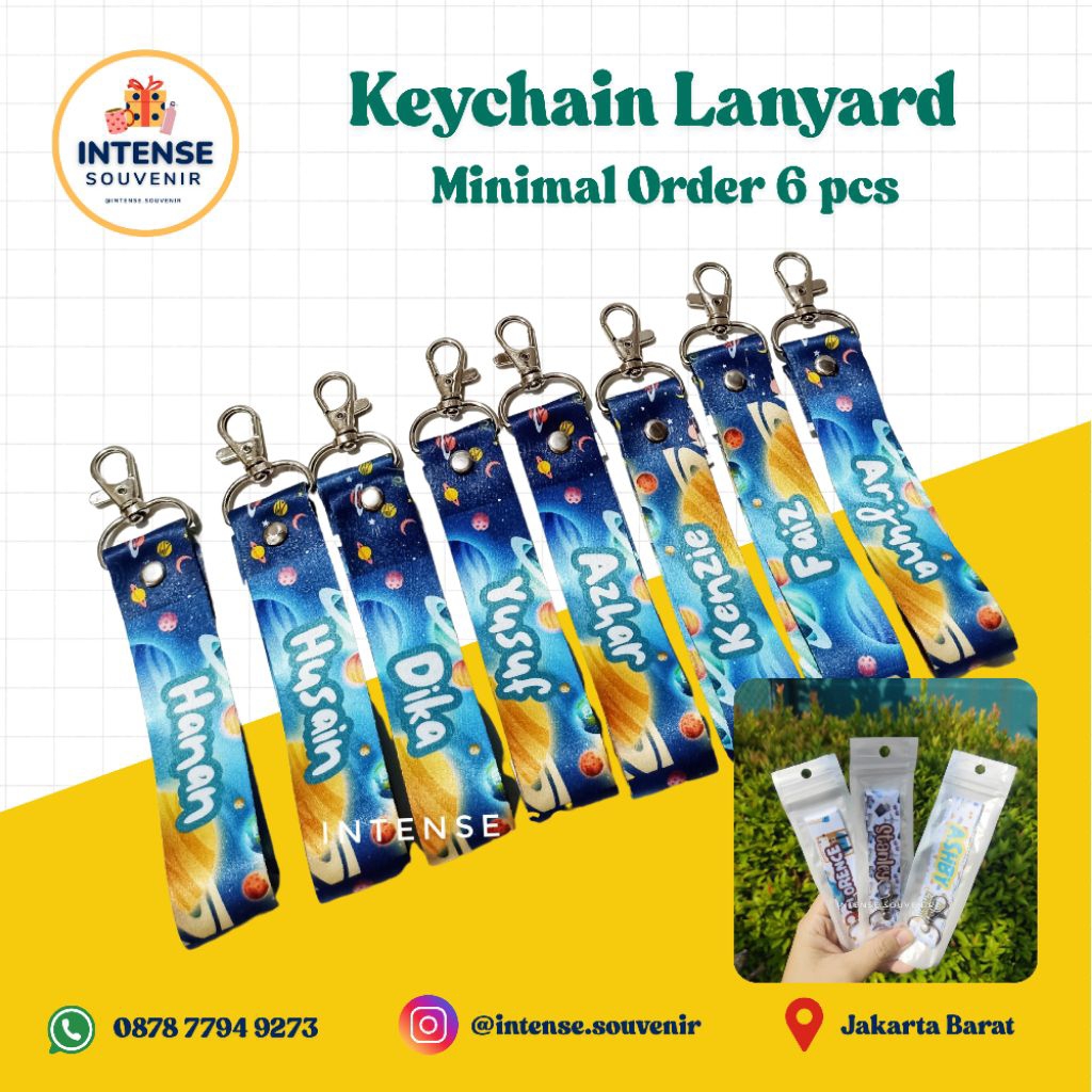 

[Intense] Keychain Lanyard | Gantungan Kunci Lanyard Custom Nama | Gantungan Kunci Custom Nama | Hadiah pernikahan, 17 agustusan, ulang tahun, khitan, event | Souvenir Merchandise Event Lanyard