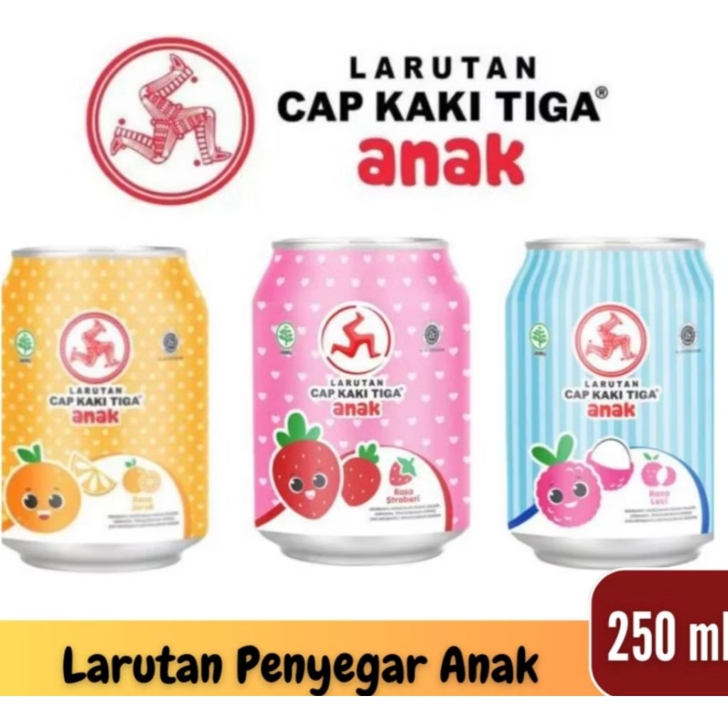 

larutan cap kaki tiga anak kaleng / penyegar panas anak 250ml