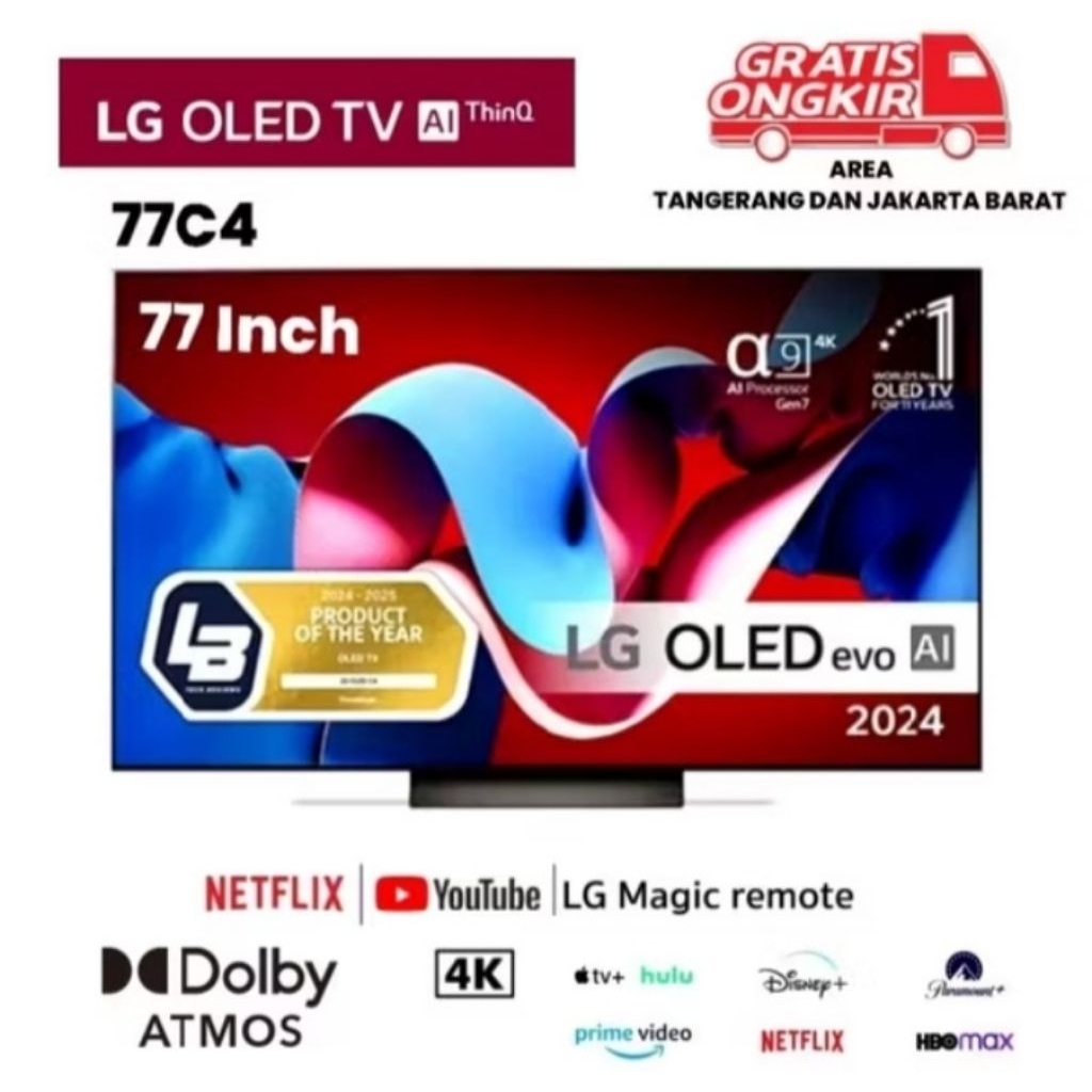 TV LG 77" 77 Inch OLED Evo C4 4K Smart TV OLED 77C4PSA