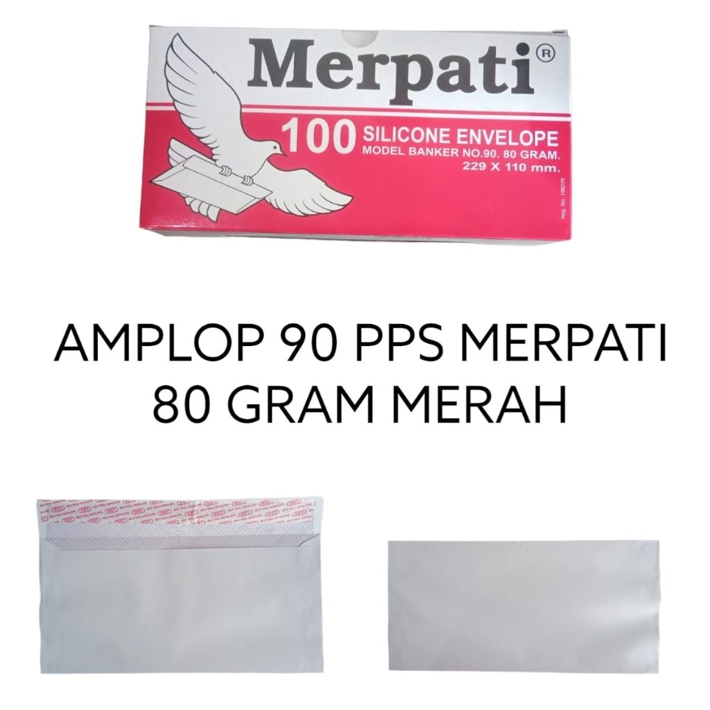 

{1pak isi 100pcs} Amplop 90 PPS Merpati 80gr Merah