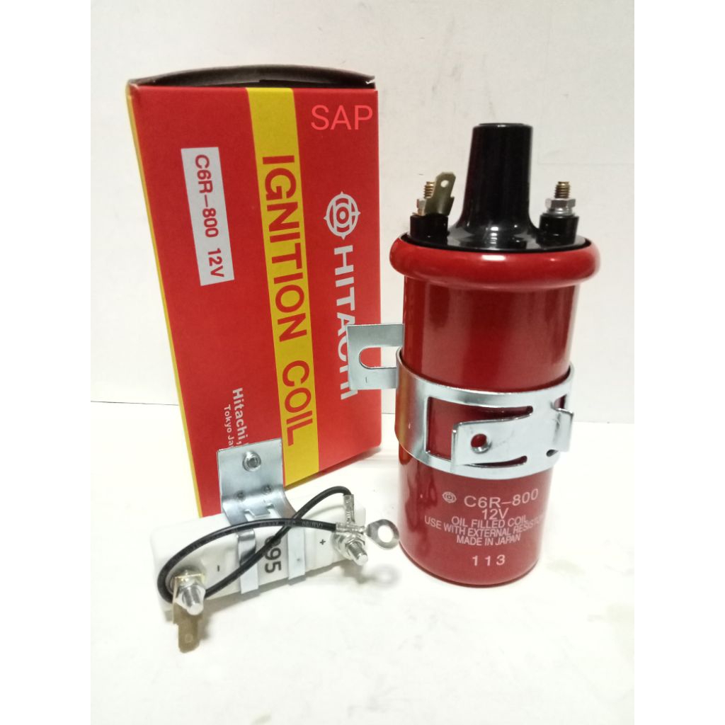 COIL IGNITION KOIL BOTOL PANJANG FUTURA KARBU CARRY EXTRA 1.0 JIMNY KATANA HITACHI C6R-800-12VOLT