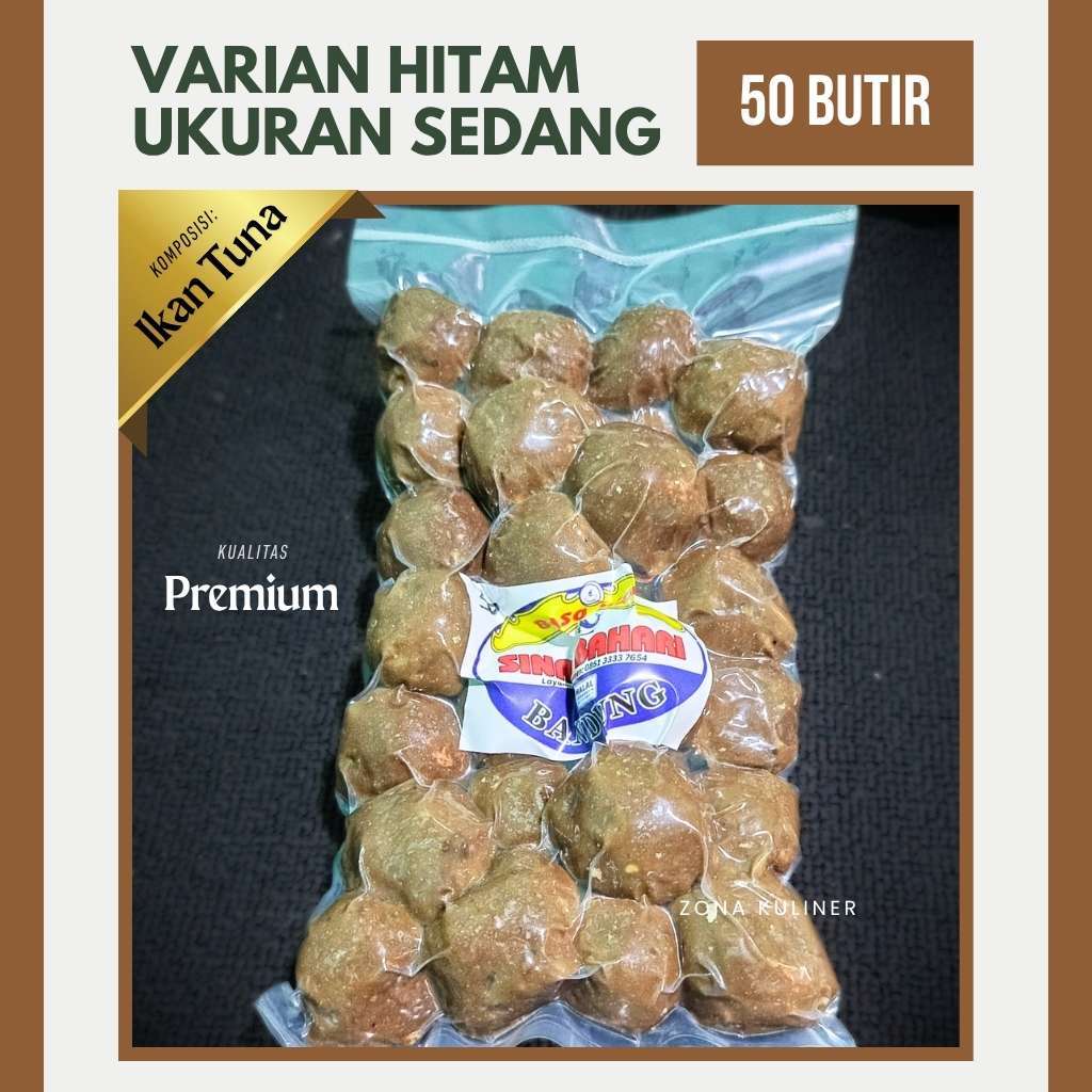 

Bakso Ikan Tuna Varian Sedang Hitam 50 Butir | Sinar Bahari