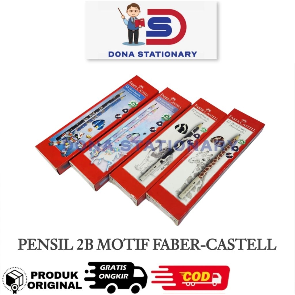 

CTK031 ( PACK ) FABER CASTELL Pensil 2B MOTIF TRIANGULAR / Pensil 2B Graphite Faber Castell