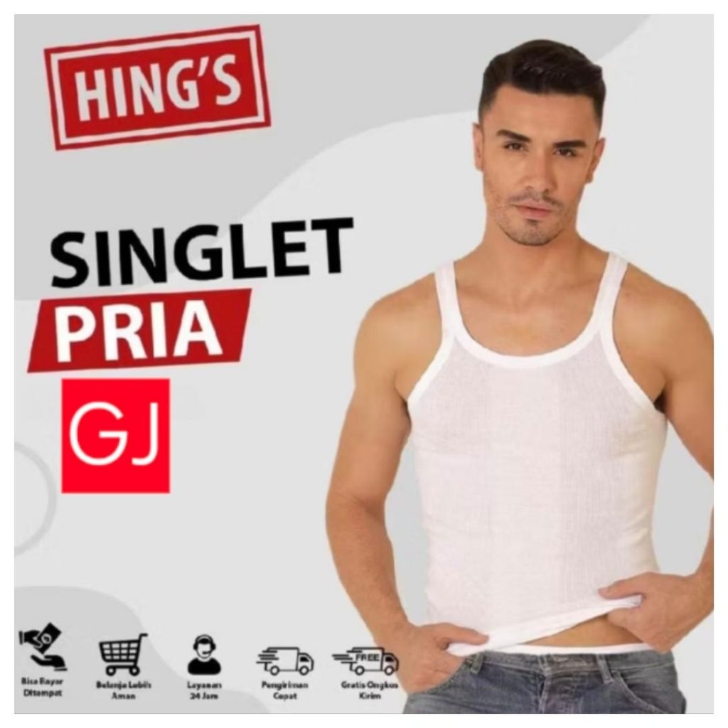 Hings - INGLET HINGS PRIA, SINGLET DEWASA KUTANG HING'S / SINGLET PRIA HINGS ORIGINAL, Singlet PriaS