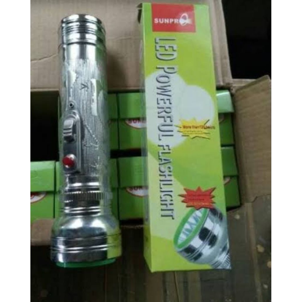 Senter jadul LED Powerful Flashlight SUNPRO - Senter jadul Terang Tahan Lama